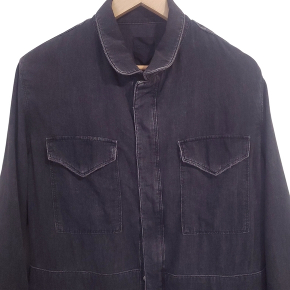 RtA Nicolas Denim Utility Field Black Jean Jacket Grunge Streetwear - Picture 8 of 16